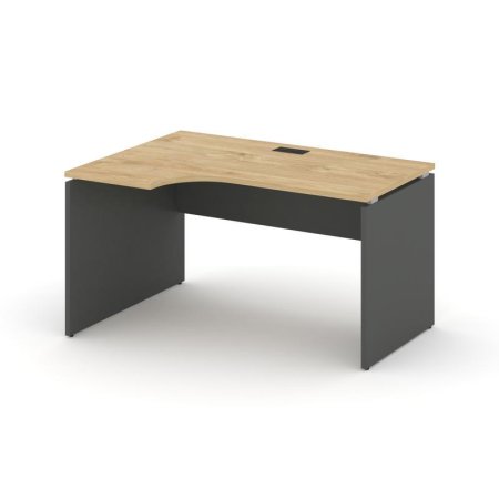 Стол рабочий эргономичный SN-D.SPA-011(L) (1380х700/980х750) (Тиквуд Светлый/Антрацит)