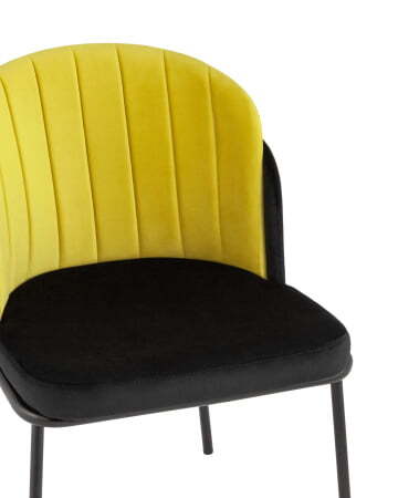 Стул Дабл велюр черный с желтой вставкой (Стул Дабл черный, желтый)