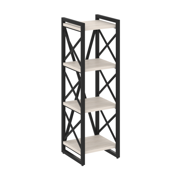 Стеллаж на регулируемых опорах-4 полки VR.L-MST.O-4.4 400x400x1280 (Денвер Светлый/Черный металл)