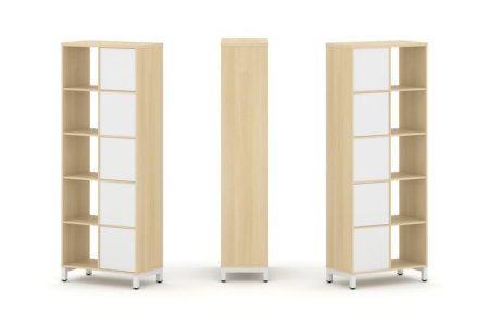 Набор стеллажа 2-х сторонний, 5 ярусов SN.NSD-521 (754х400х1982) (Акация Лорка/Белый/Металл Белый)