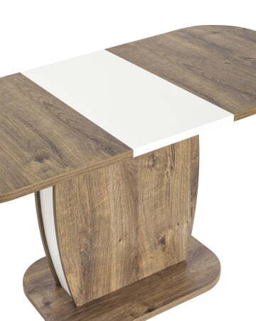 Стол Barrel 110-145*70 дуб Ка/белый (Стол обеденный BARREL темное дерево)