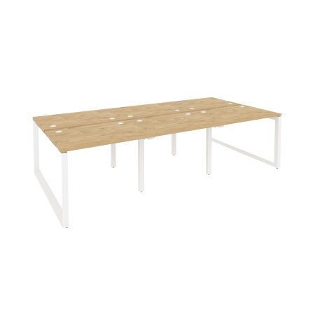 Рабочая станция на О-образном м/к Onix O.MO-D.RS-6.1.7 2940x1475x750 (Тиквуд Светлый/Белый Металл)