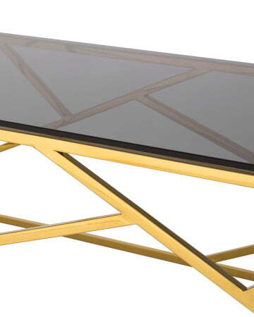 Журнальный стол 120*60 АРТ ДЕКО стекло smoke сталь золото (Журнальный стол Арт Деко черный)