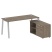 Рабочая станция с тумбой на А-образном м/к Metal System Style БА.РС-СТС-2.4 (R) 1700x1520x750 (Дуб наварра/Серый металл)