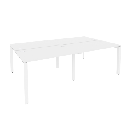 Рабочая станция на П-образном м/к Onix O.MP-D.RS-4.2.7 2360x1475x750 (Белый Бриллиант/Белый Металл)