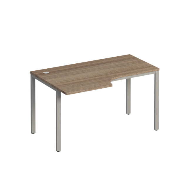 Стол эргономичный левый на металлокаркасе  Комфорт МП2 К 195 1400x900x750 (Дуб шамони темныйСерый)