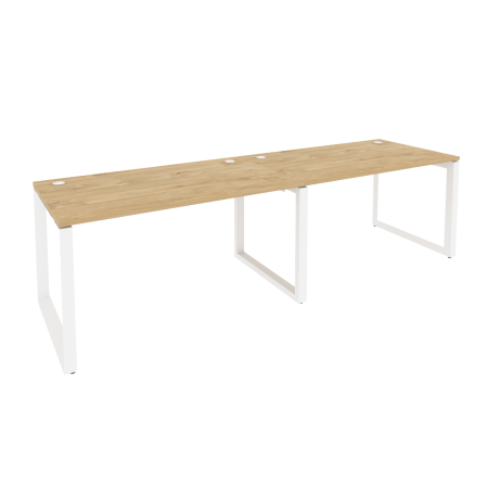Рабочая станция на О-образном м/к Onix O.MO-RS-2.3.8 2760x800x750 (Тиквуд Светлый/Белый Металл)