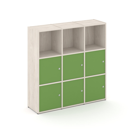Стеллаж Locker Plus LK.K-003 1188x350x1203 (Денвер Светлый | Зеленый)