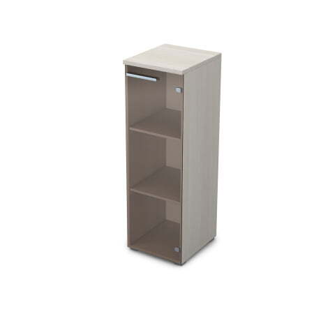 9П.017.3 Пенал средний со стеклом (400x450x1245) (Ivory)