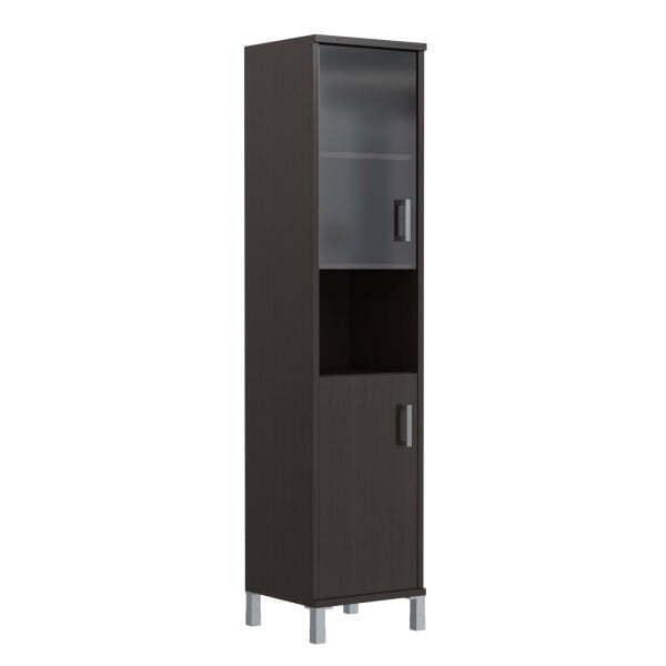 Шкаф узкий, глухая дверь с замком, правая+стекло тонированое Born B-431.10 R 475x450x2054 (Венге Магия)