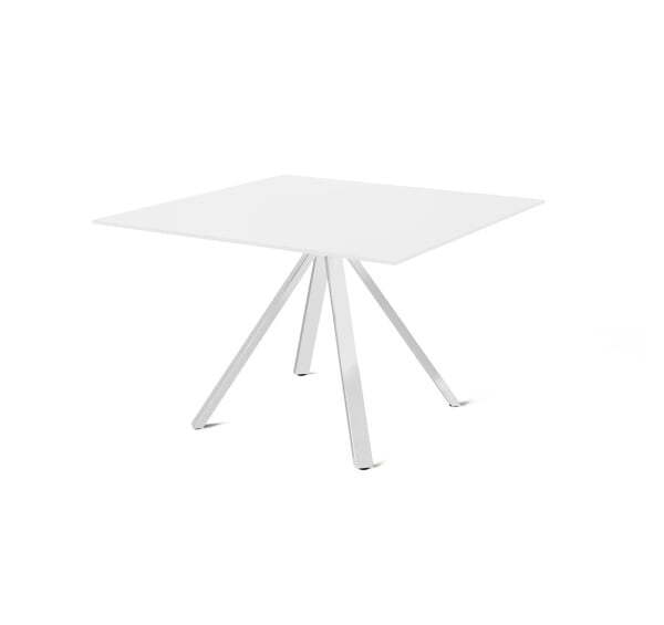 Стол для переговоров 1200х1200х750 (Белый/Хром металл)