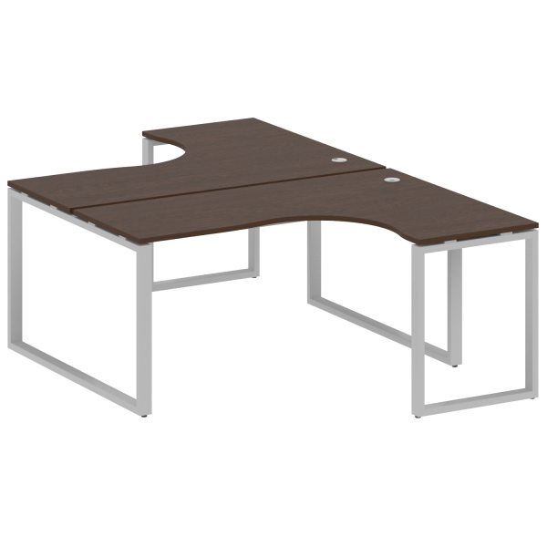 Рабочая станция криволинейная Metal System Style БО.РАС-СА-2.4 1600x2435x750 (Венге Цаво/Серый металл)