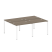 Рабочая станция на 4 раб. места Metal System Style БП.СМ-4.1 2000x1475x750 (Дуб Наварра/Серый металл)