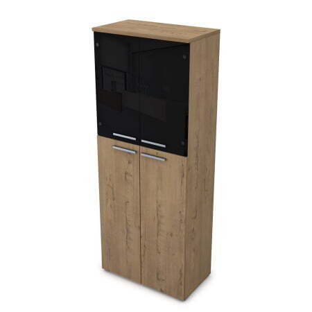 9Ш.005.25 Шкаф высокий со стеклом (800x450x2045) (Teakwood)