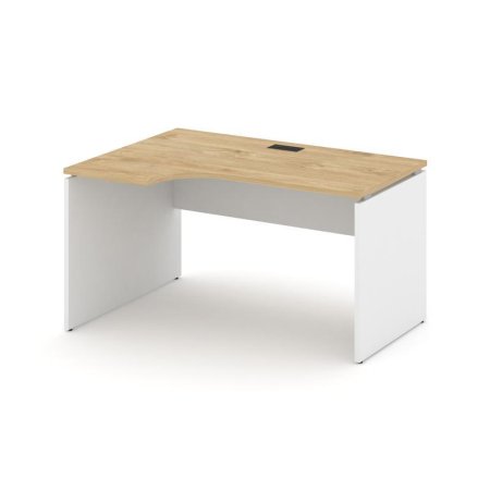 Стол рабочий эргономичный SN-D.SPA-011(L) (1380х700/980х750) (Тиквуд Светлый/Белый)