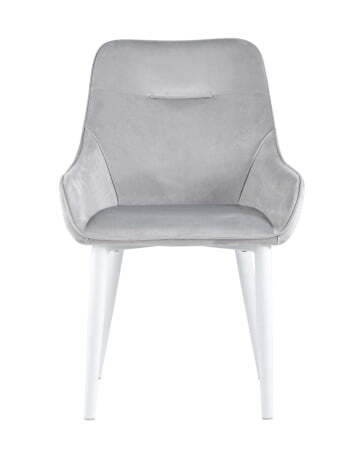 Стул Диана велюр серый ножки белые (Стул Диана серебристый)