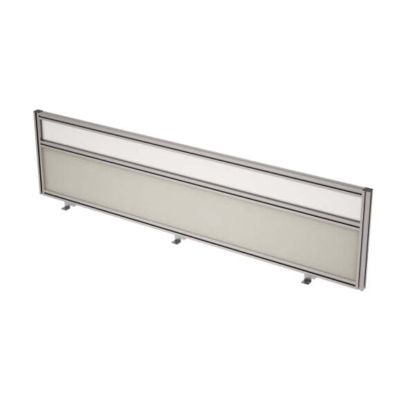 9БТС.0417.6 Барьер из ткани и стекла в алюминиевом профиле, фронтальный (1600x29x400) (Latte/стекло матовое)