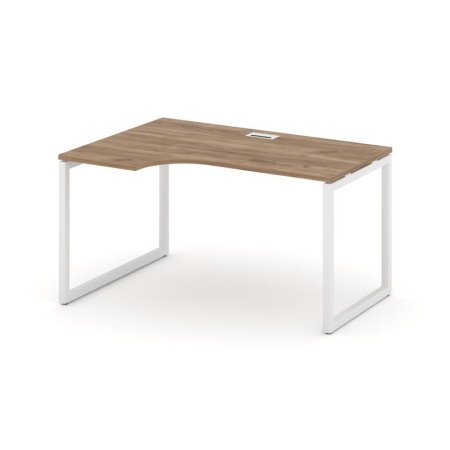 Стол рабочий эргономичный SN-4O.SPA-002(L) (1580х600/980х750) (Дуб Табак/Металл Белый)