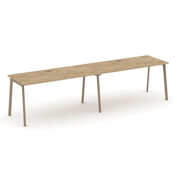 Рабочая станция 2 места ES.RS-2.4-LP (3160х730х750) (Тиквуд Светлый/Металл Латте)