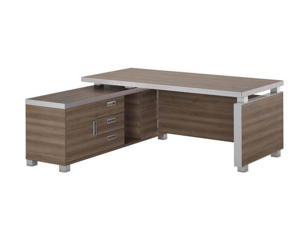 Стол в кабинет руководителя письменный с приставкой Edvard EDV205 1900x1750x750 (Дуб темный)