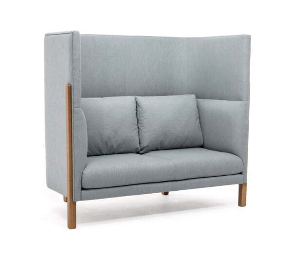 TORDINO Диван 2-местный высокий (СЕРО-ГОЛУБ/ОРЕХ)