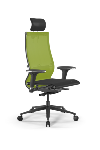 Кресло для руководителя Метта SynchroSit 10 B2-107D - T /Km00/Nb00/D32P/H3mL-2D(M23.B11.G19.W03) (Лайм | Черный)
