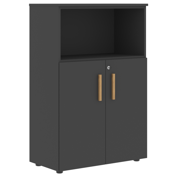 Шкаф с глухими малыми дверьми Forta FMC 80.3(Z) 798x404x1197 (Черный графит)