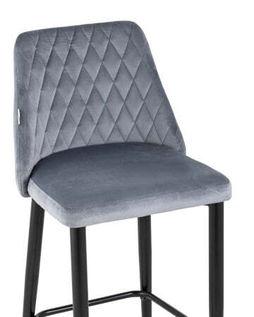 Стул полубарный Диего велюр серый (Стул полубарный Диего серый)