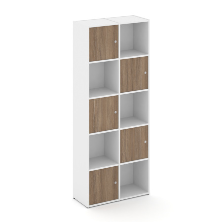 Стеллаж Locker Plus LK.K-008 798x350x1983 (Белый | Дуб Аризона)