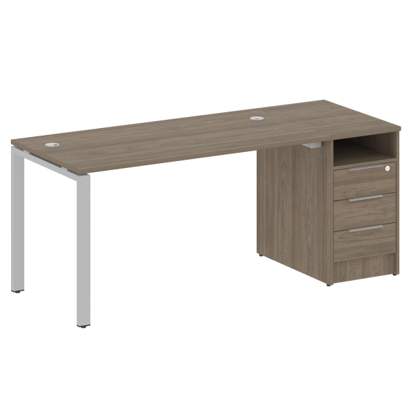 Рабочая станция с опорной тумбой Metal System Style БП.РС-СТП-1.3 1812x720x750 (Вяз/Серый металл)