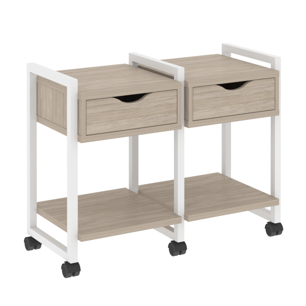 Тумба на колесных опорах наборная VR.L-TN-1.K 970x460x767 (Дуб Аттик/Белый металл)