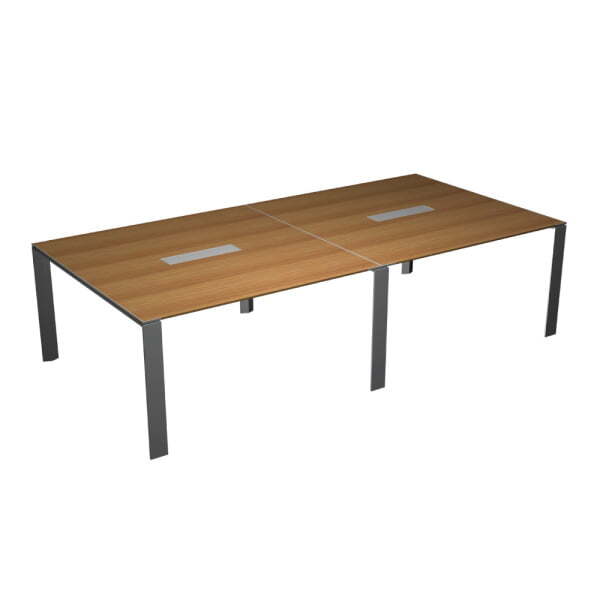 Стол для переговоров П-опоры ноги-хром X7 X7R02 C 2800x1400x720 (Орех каналеттоСерый)