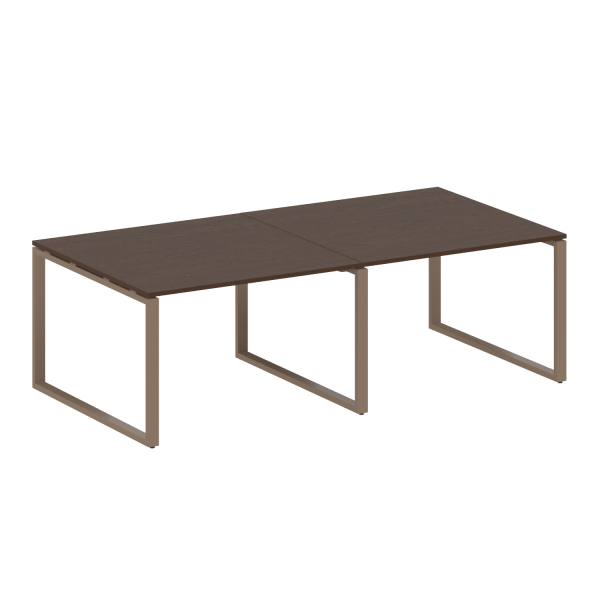 Переговорный стол 2 столешницы Metal System Style БО.ПРГ-2.2 2400x1235x750 (Венге Цаво/Мокко металл)