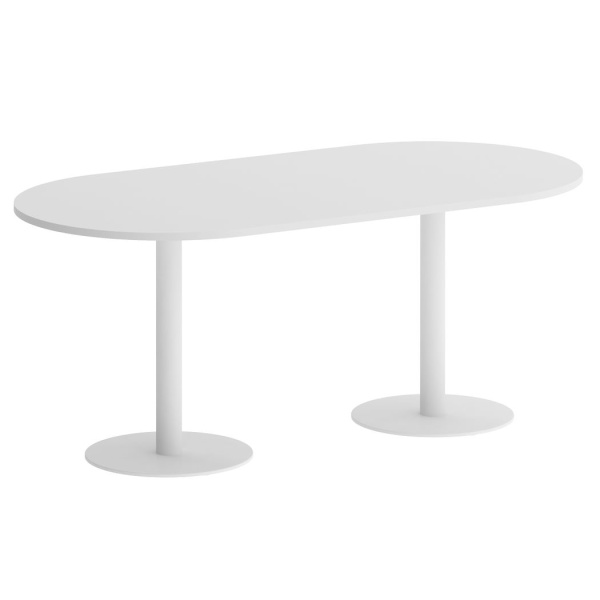 Стол овальный VR.SP-5-180.1 1800x900x750 (Белый/Белый Металл)