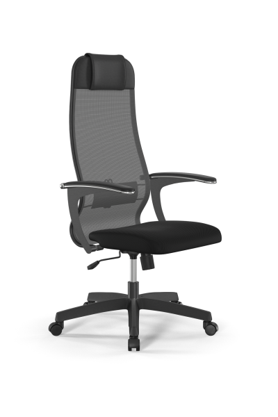 Кресло для руководителя Метта Sit 10 B1-111U - X2+UMF(X1) /Ub00/Wh00/U0mL-b(M09.B02.G15.W01) (Темно-серый | Черный)