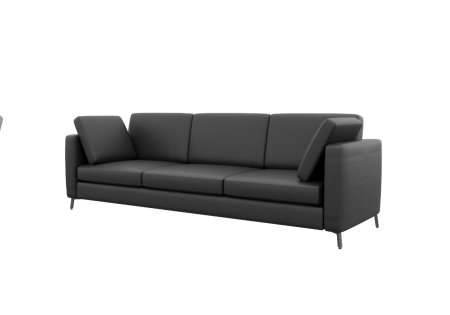 Диван трехместный BRS-3 (Nappa 999/Металл Черный)