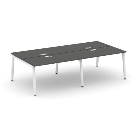 Рабочая станция 2-х сторонняя SN-5A.DRS-042 (2360х1432х750) (Антрацит/Металл Белый)