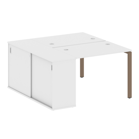 Рабочая станция с опорным шкафом-купе Metal System Style БП.РС-СШК-1.1 1410x1475x750 (Белый/Мокко металл)