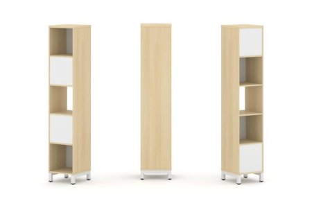 Набор стеллажа 2-х сторонний, 5 ярусов SN.NSD-511 (387х400х1982) (Акация Лорка/Белый/Металл Белый)