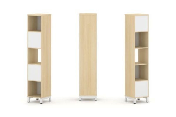 Набор стеллажа 2-х сторонний, 5 ярусов SN.NSD-511 (387х400х1982) (Акация Лорка/Белый/Металл Белый)