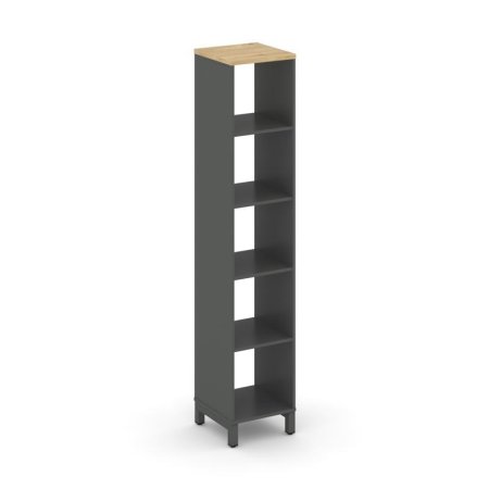 Каркас стеллажа 5 ярусов SN.KS-510 (387х400х1982) (Антрацит/Тиквуд Светлый/Металл Антрацит)