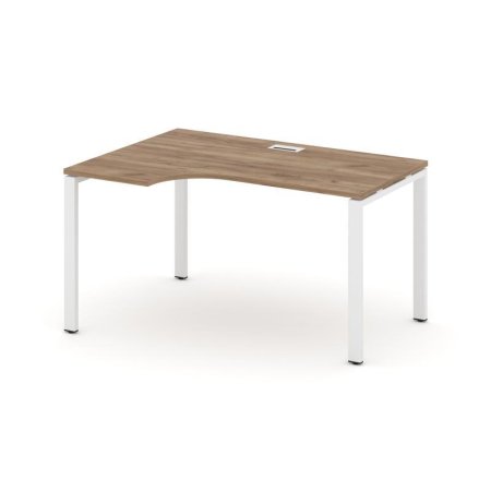 Стол рабочий эргономичный SN-6P.SPA-011(L) (1380х700/980х750) (Дуб Табак/Металл Белый)