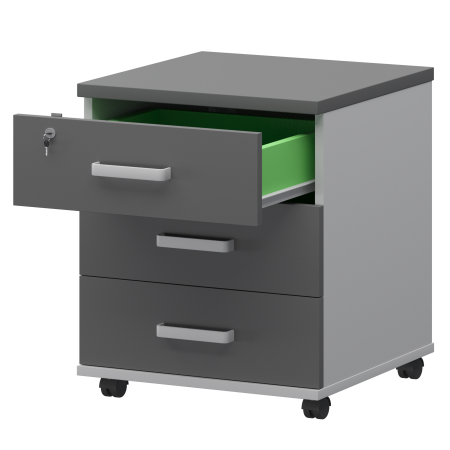 Тумба подкатная Смарт СМТ-3ПЦ Тип2 434x450x620 (Белый/Графит)