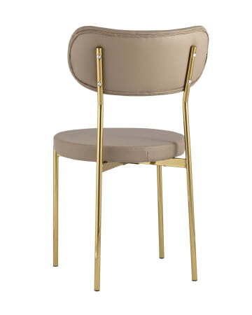 Стул Барбара экокожа бежевая золотые ножки (Стул Барбара бежевый)