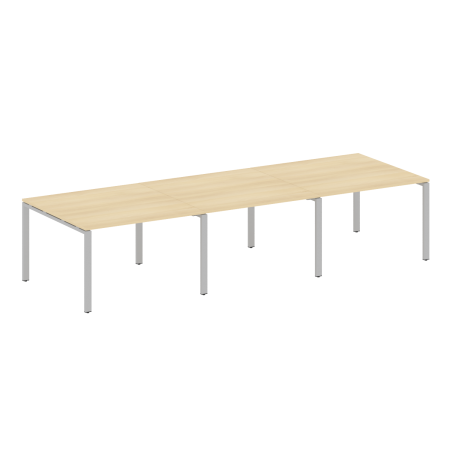 Переговорный стол 3 столешницы Metal System Style БП.ПРГ-3.2 3600x1235x750 (Акация/Серый металл)