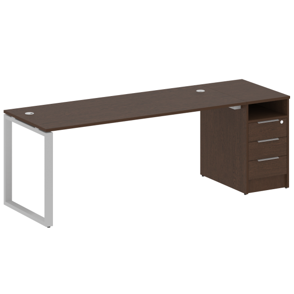 Рабочая станция Metal System Style БО.РС-СТП-1.5 2212x720x750 (Венге Цаво/Серый металл)