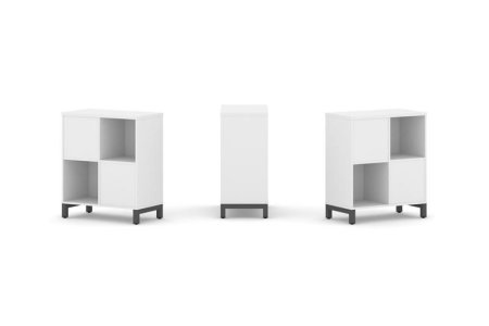 Набор стеллажа 2-х сторонний, 2 яруса SN.NSD-221 (754х400х881) (Белый/Металл Антрацит)