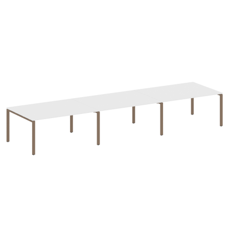Переговорный стол 3 столешницы Metal System Style БП.ПРГ-3.4 4800x1235x750 (Белый/Мокко металл)