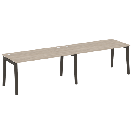 Рабочая станция на деревянных опорах Onix Wood OW.RS-2.4.8 3160x800x750 (Дуб Аттик/Дуб Темный)