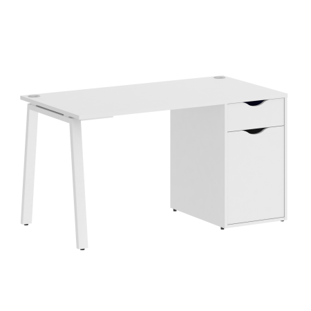 Стол письменный VR.SP-3-138.1.A 1380x720x750 (Белый Бриллиант/Белый Металл)